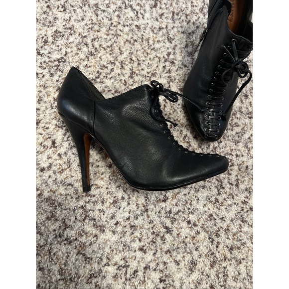 Schutz Black Quality Leather Solid High Heels Women Sz 8 US 39 EU Shoes Side Zip - Picture 4 of 8